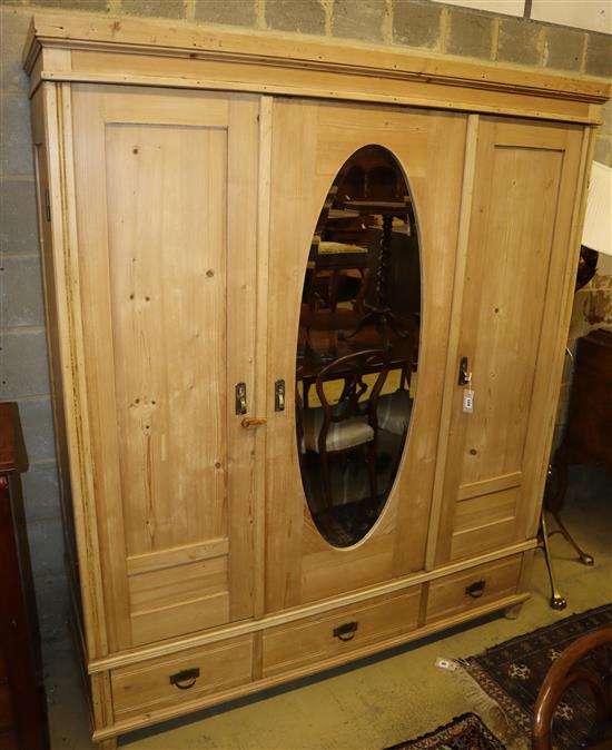 A 19th century Continental pine Knockdown wardrobe, width 162cm, depth 59cm, height 193cm